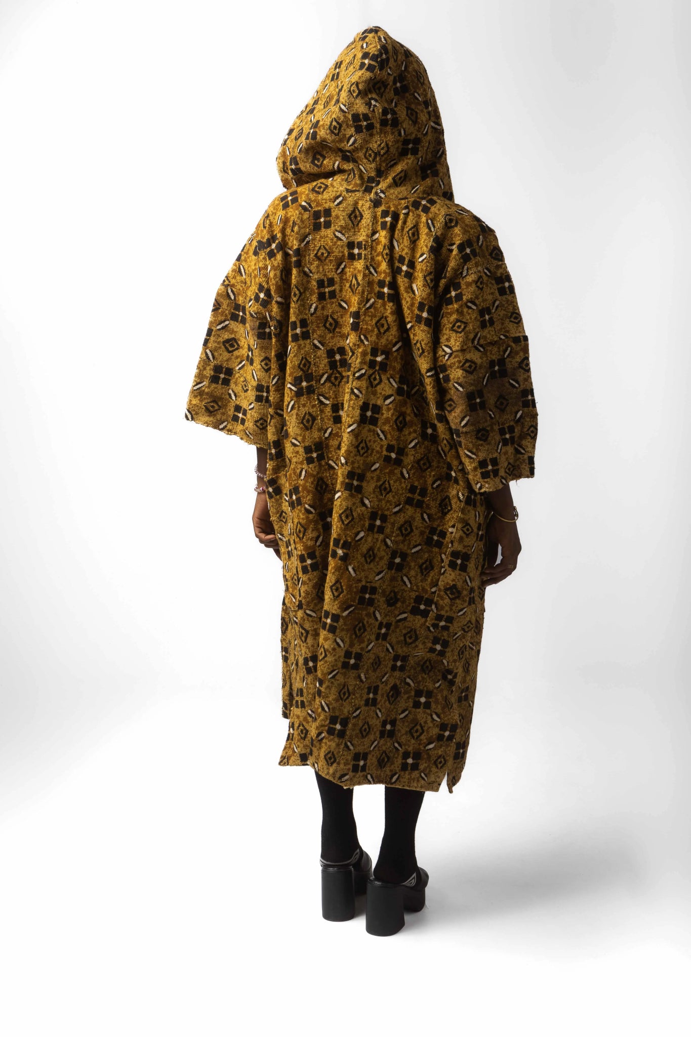 Freshwater Hooded Bogolan Cloak#african_fabric_ghana#