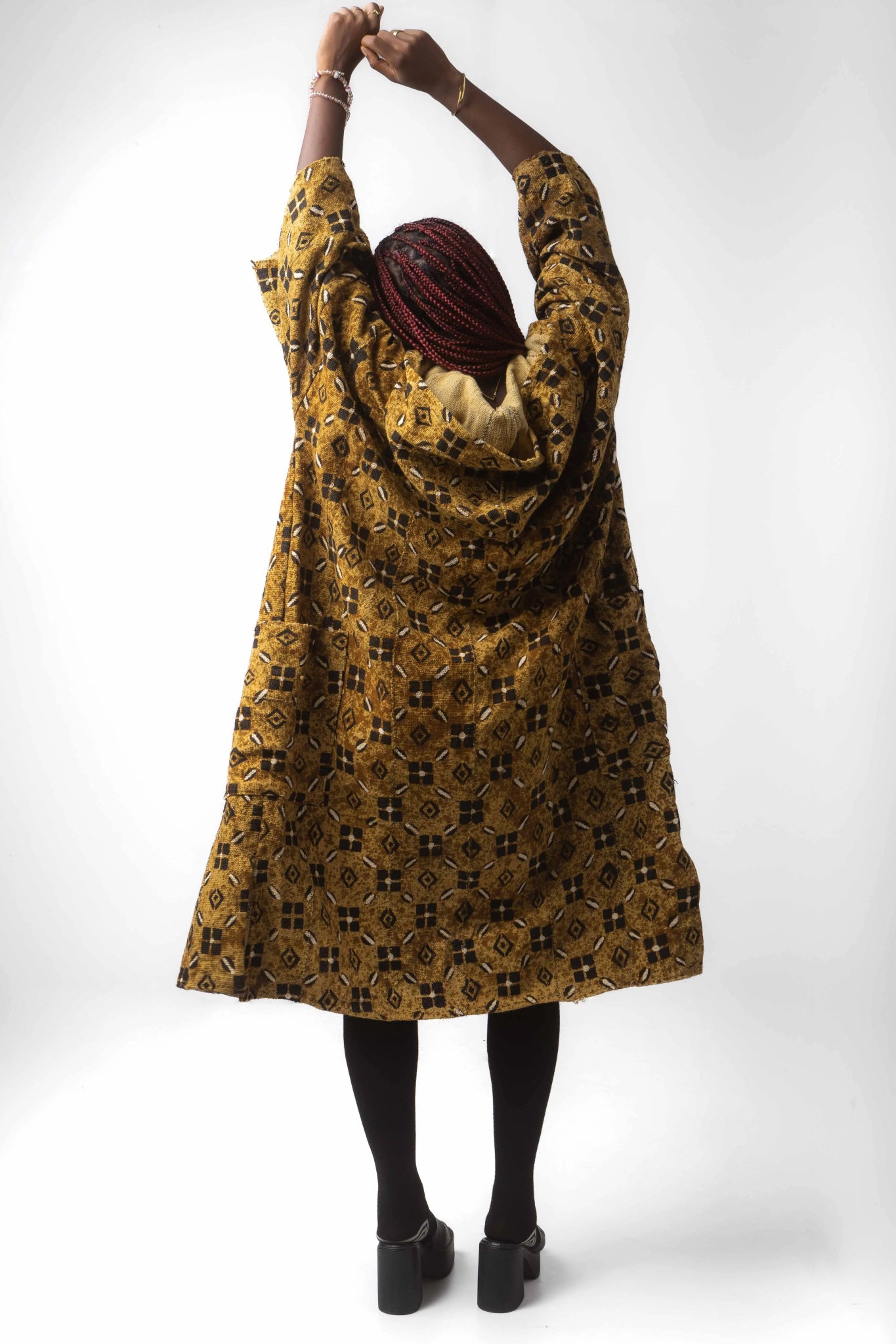 Freshwater Hooded Bogolan Cloak#african_fabric_ghana#