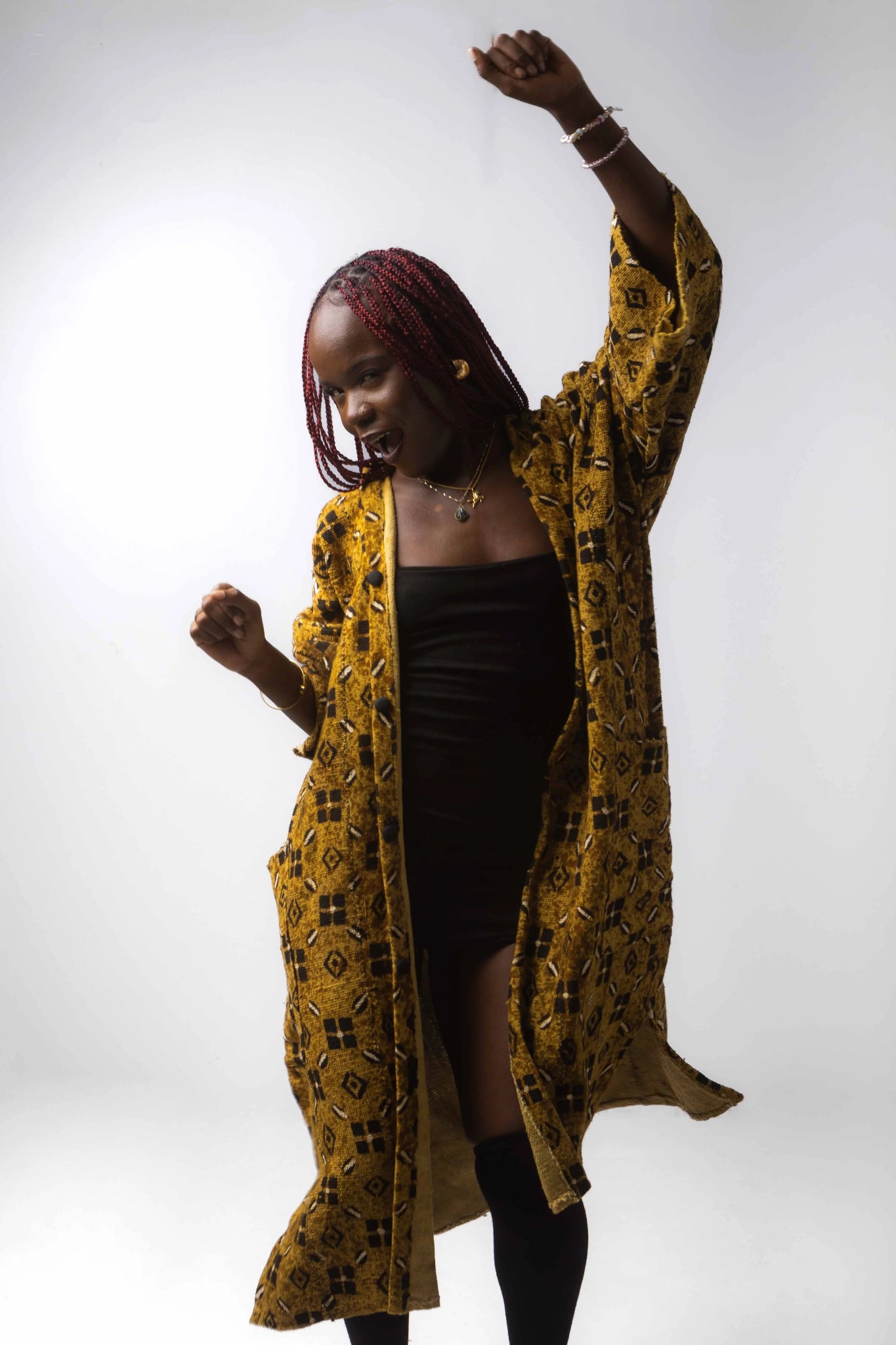 Freshwater Hooded Bogolan Cloak#african_fabric_ghana#