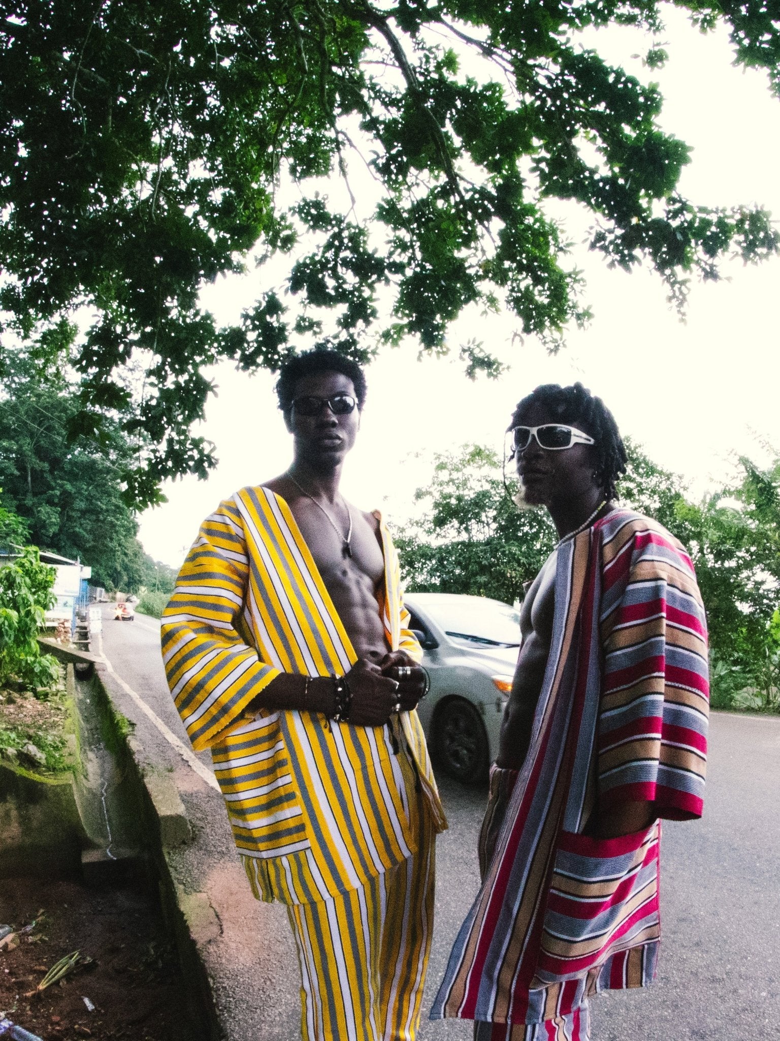 Fugu Cloak - Cherry#african_fabric_ghana#