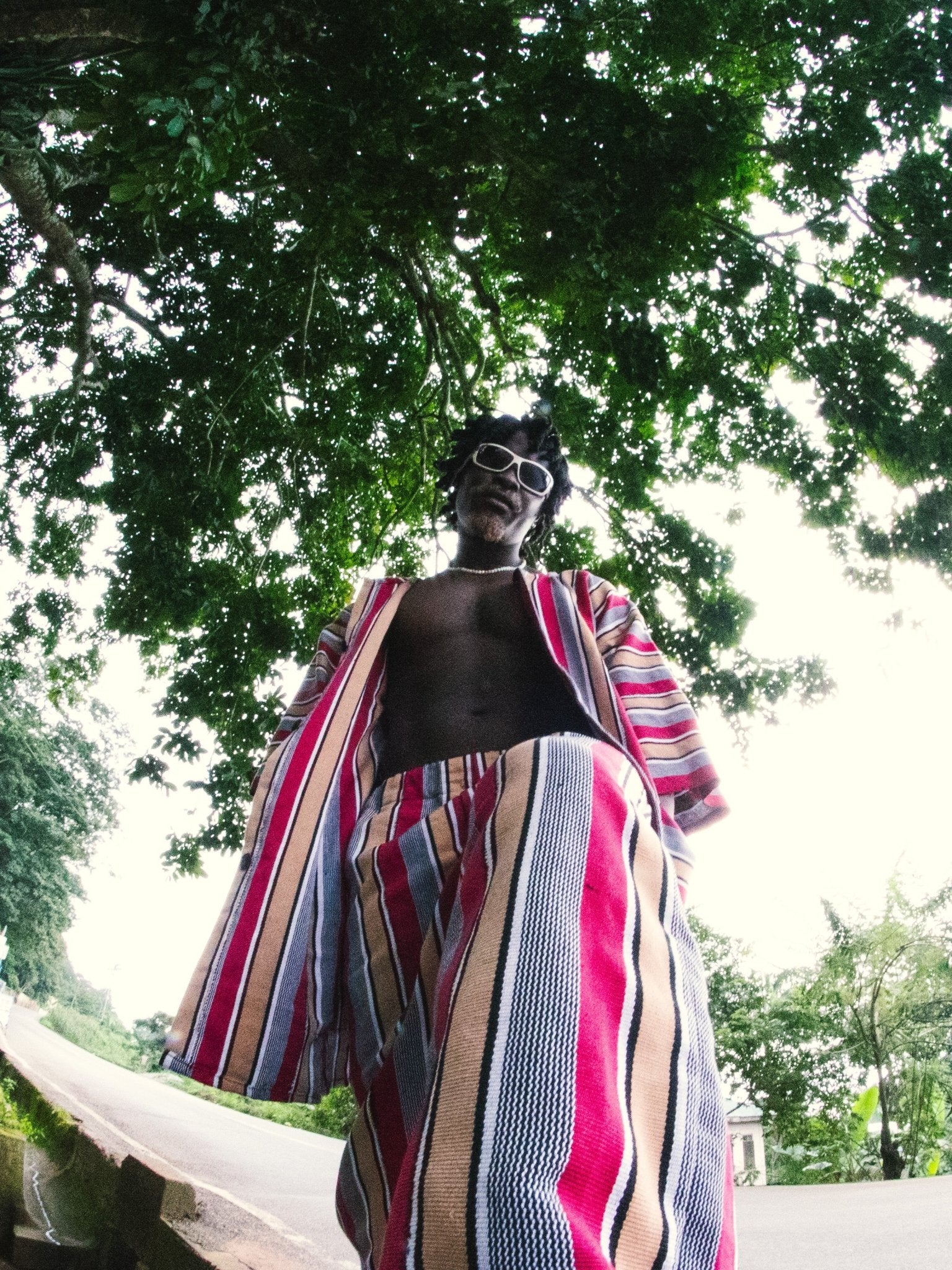 Fugu Cloak - Cherry#african_fabric_ghana#