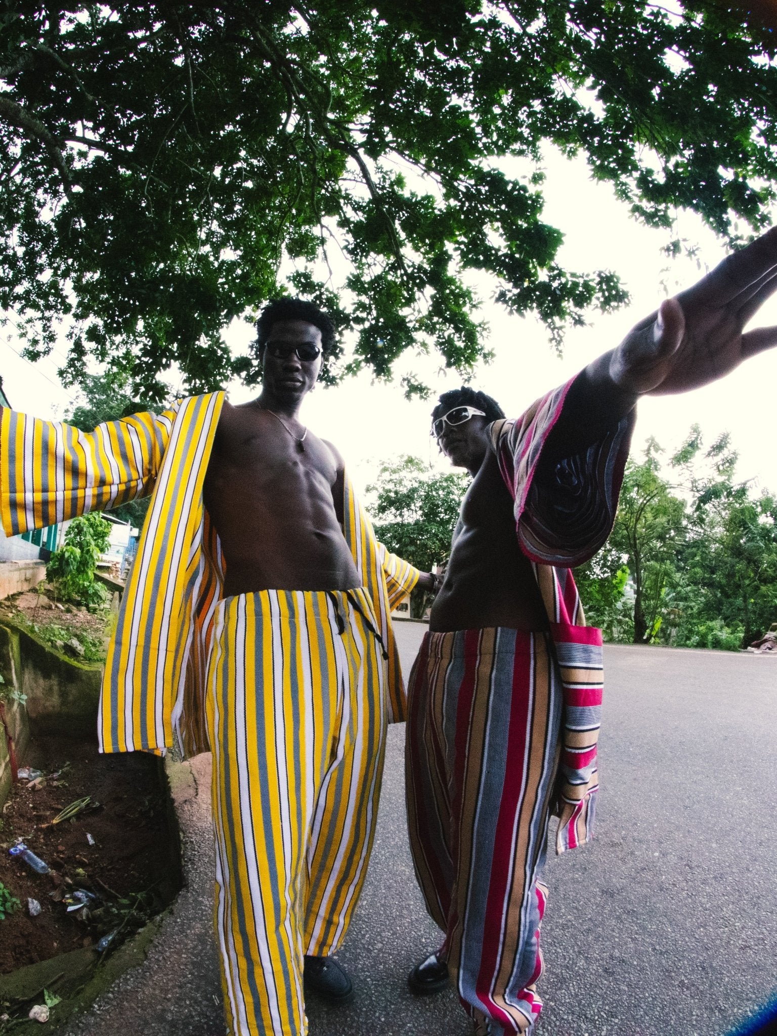 Fugu Cloak - Cherry#african_fabric_ghana#