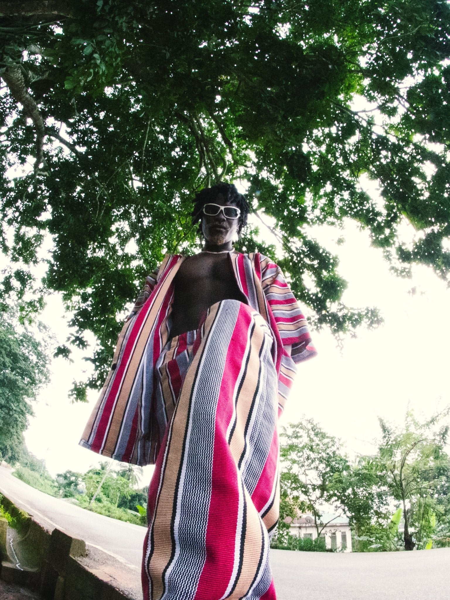 Fugu Cloak - Cherry#african_fabric_ghana#