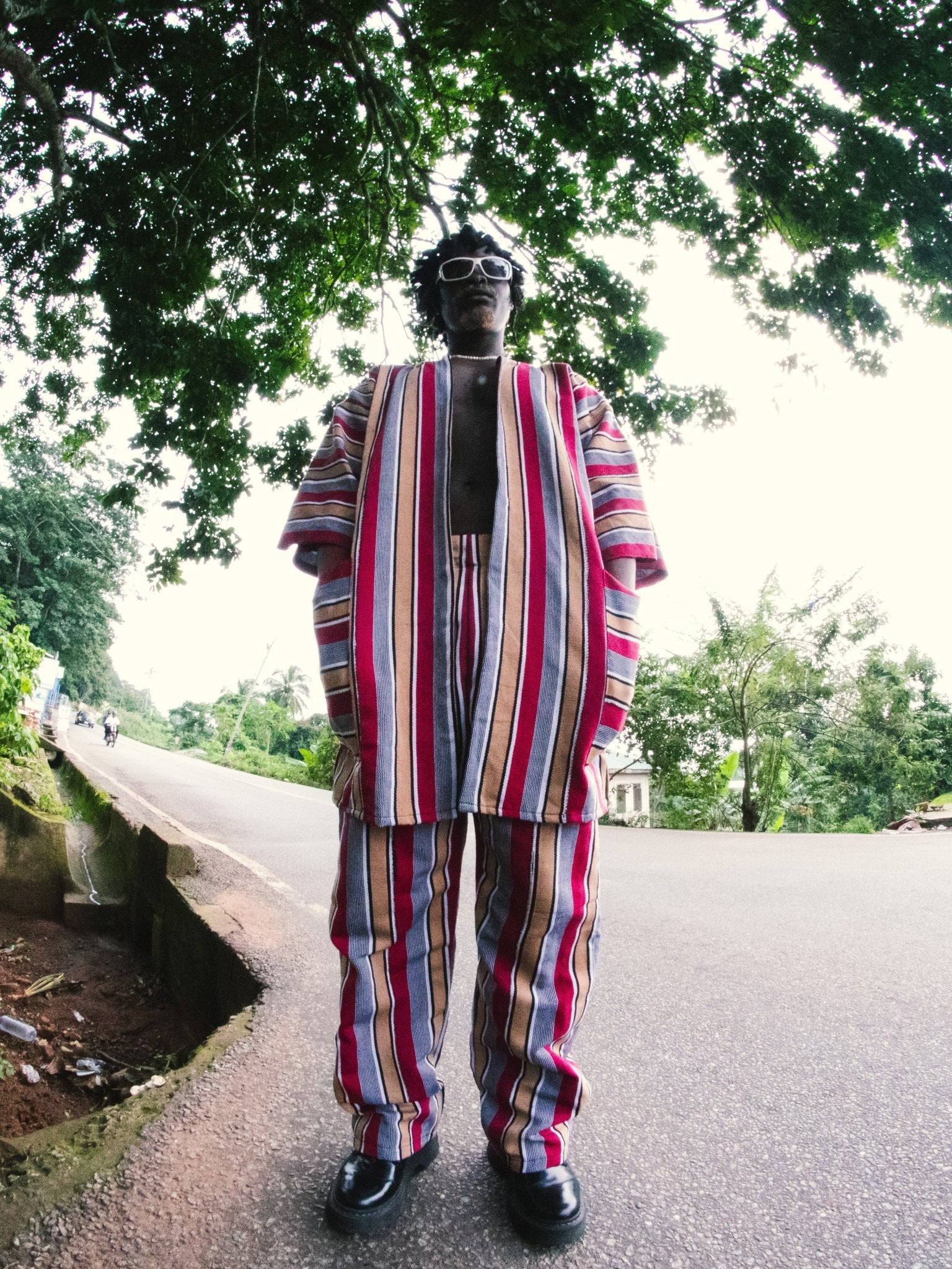 Fugu Cloak - Cherry#african_fabric_ghana#