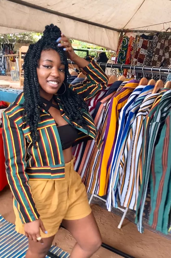 Fugu Crop Jacket - Bulsa#african_fabric_ghana#
