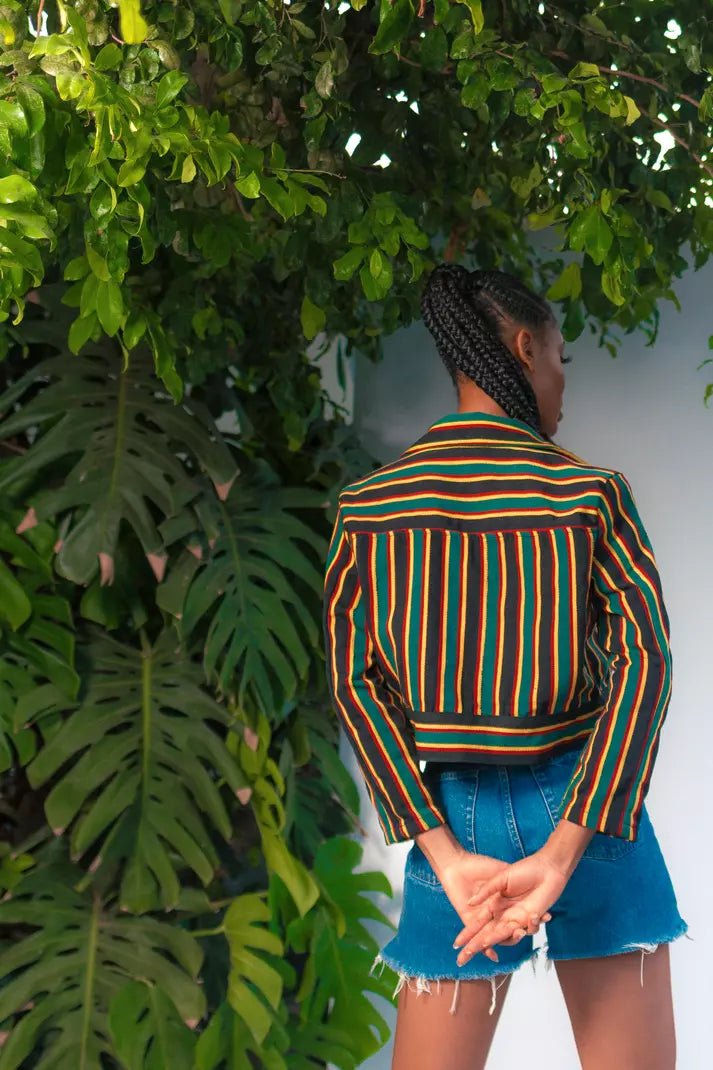 Fugu Crop Jacket - Bulsa#african_fabric_ghana#