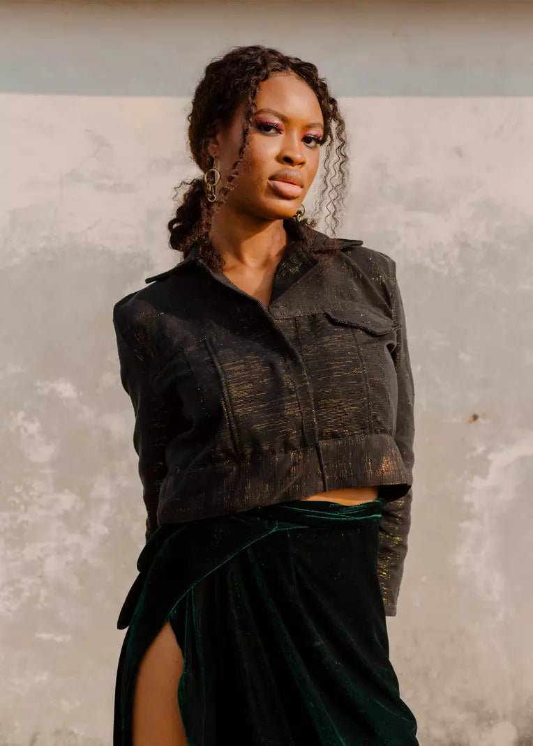 Fugu Crop Jacket - Nsoromma#african_fabric_ghana#