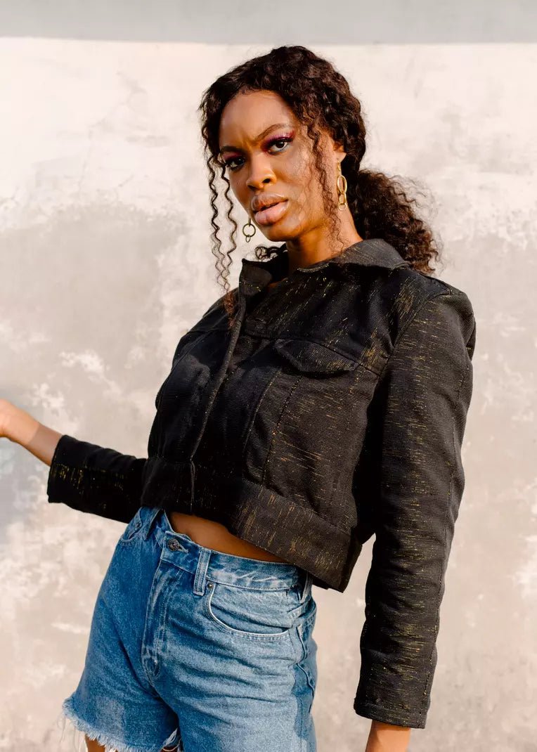 Fugu Crop Jacket - Nsoromma#african_fabric_ghana#