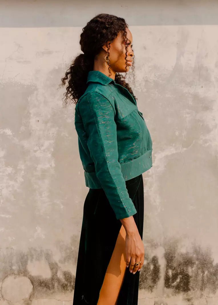 Fugu Crop Jacket - Robin Sparkles#african_fabric_ghana#