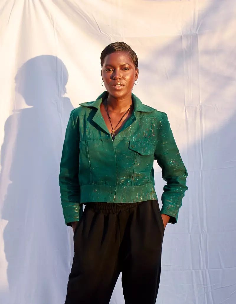 Fugu Crop Jacket - Robin Sparkles#african_fabric_ghana#