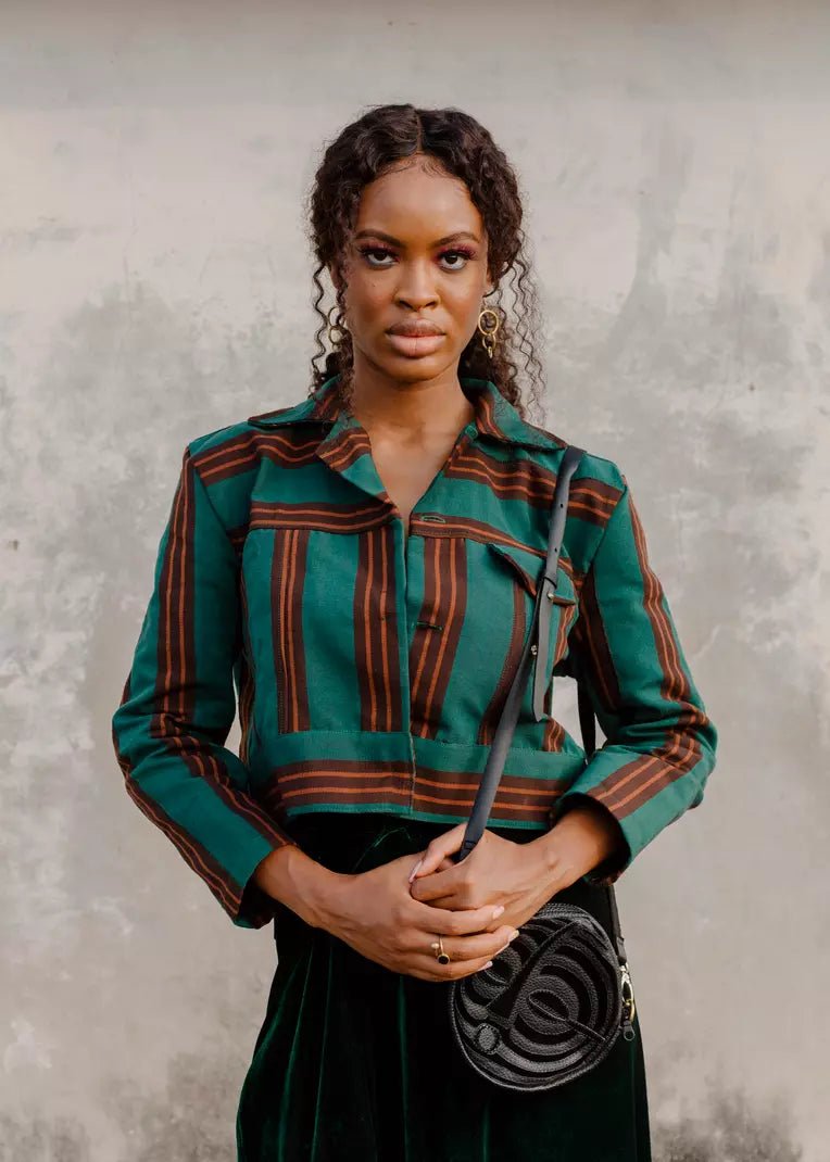 Fugu Crop Jacket - Soothe#african_fabric_ghana#