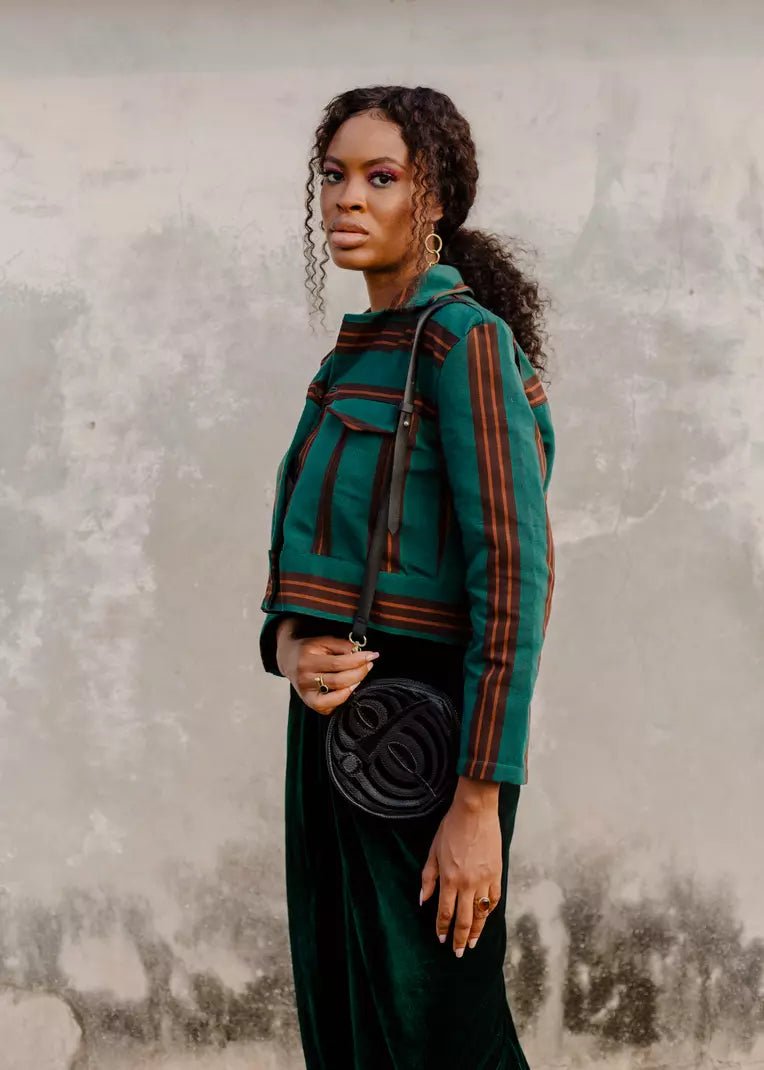 Fugu Crop Jacket - Soothe#african_fabric_ghana#
