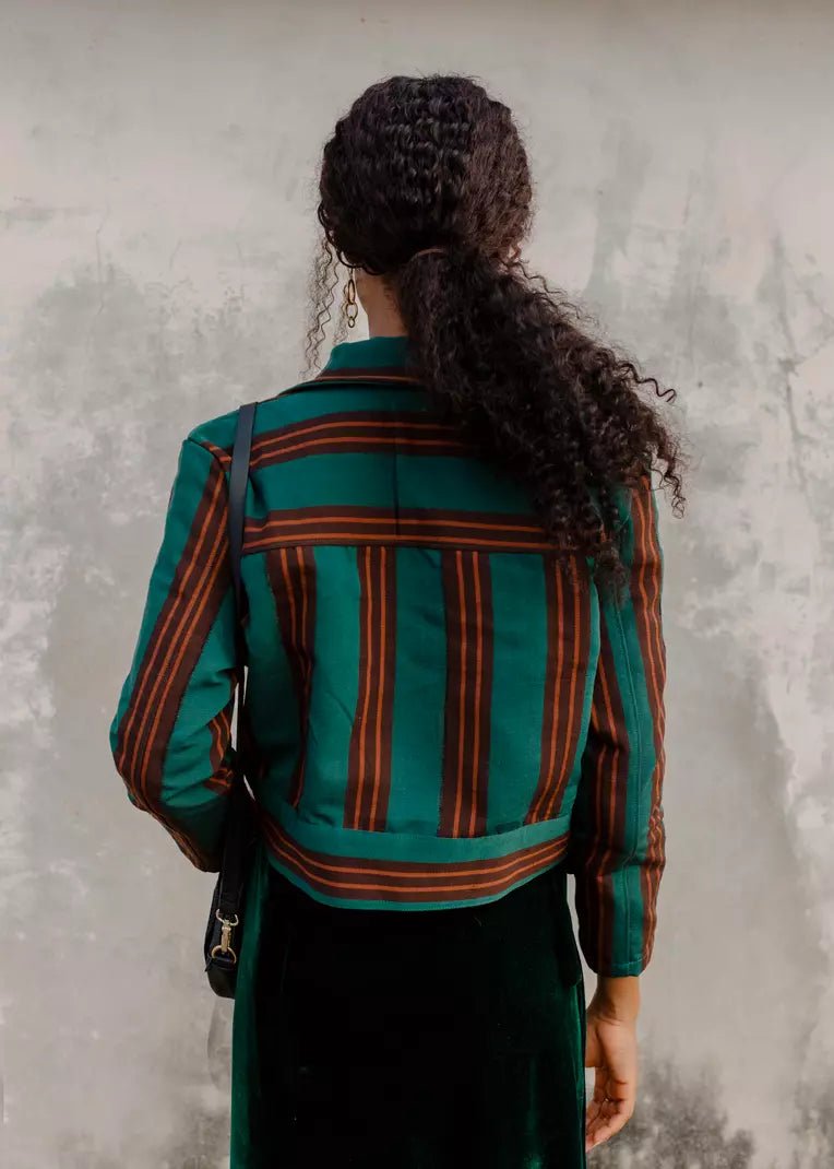 Fugu Crop Jacket - Soothe#african_fabric_ghana#