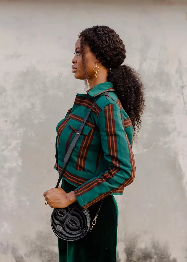 Fugu Crop Jacket - Soothe#african_fabric_ghana#