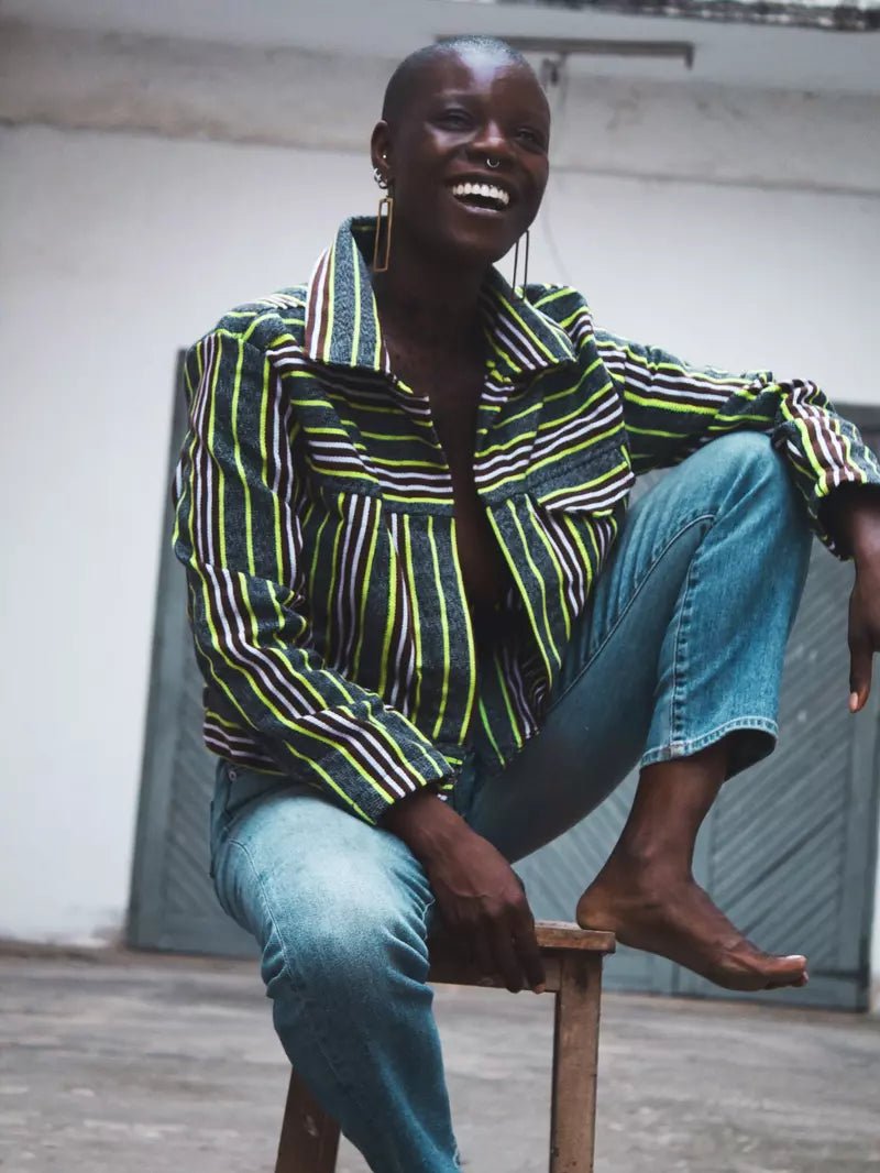 Fugu Crop Jacket - Trip#african_fabric_ghana#
