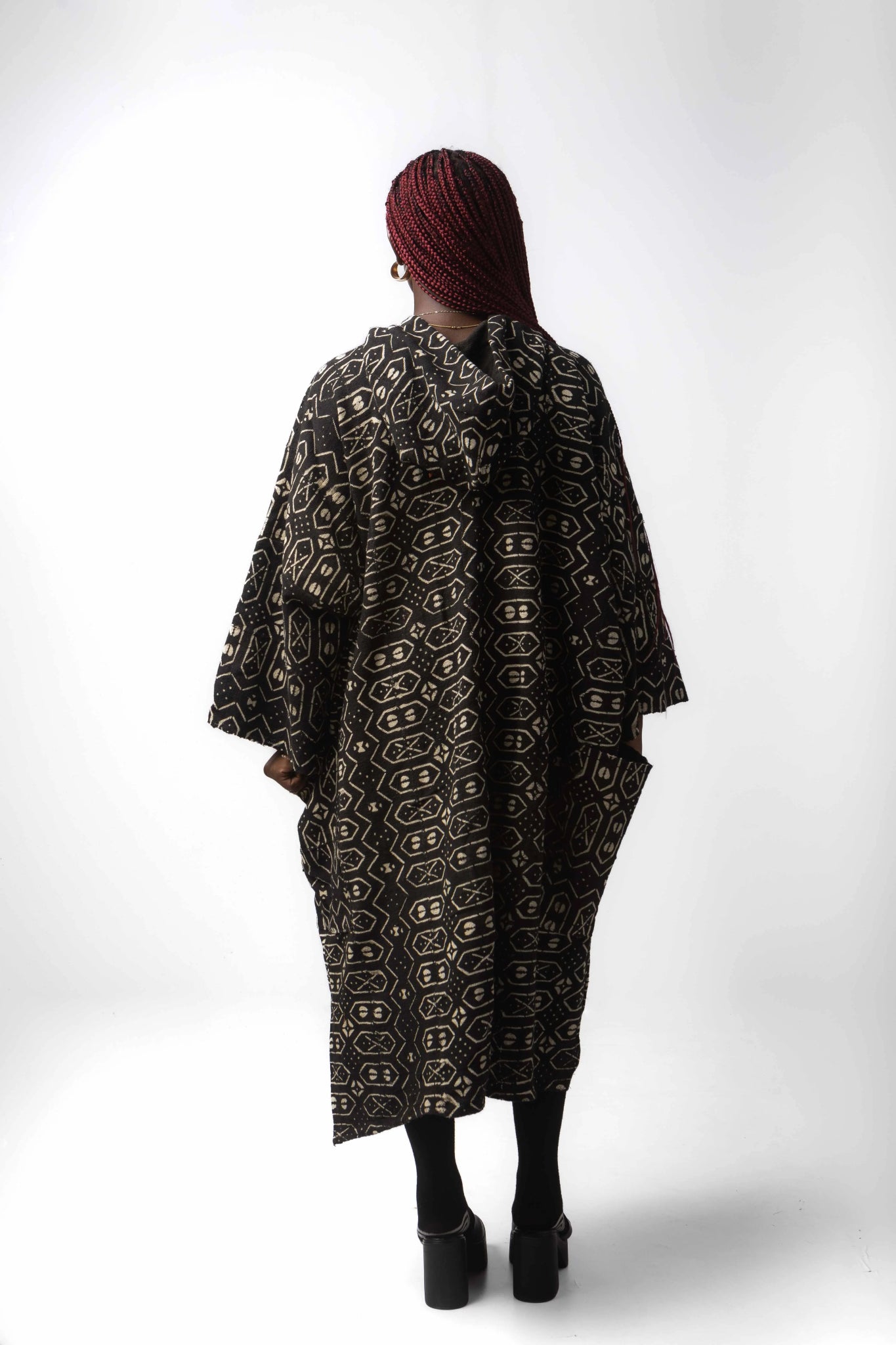 Gameboy Hooded Bogolan Cloak#african_fabric_ghana#