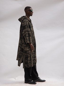 Got Time Hooded Bogolan Cloak (Pre - Order)#african_fabric_ghana#