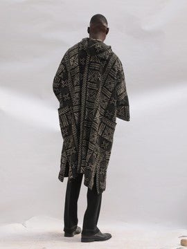 Got Time Hooded Bogolan Cloak (Pre - Order)#african_fabric_ghana#