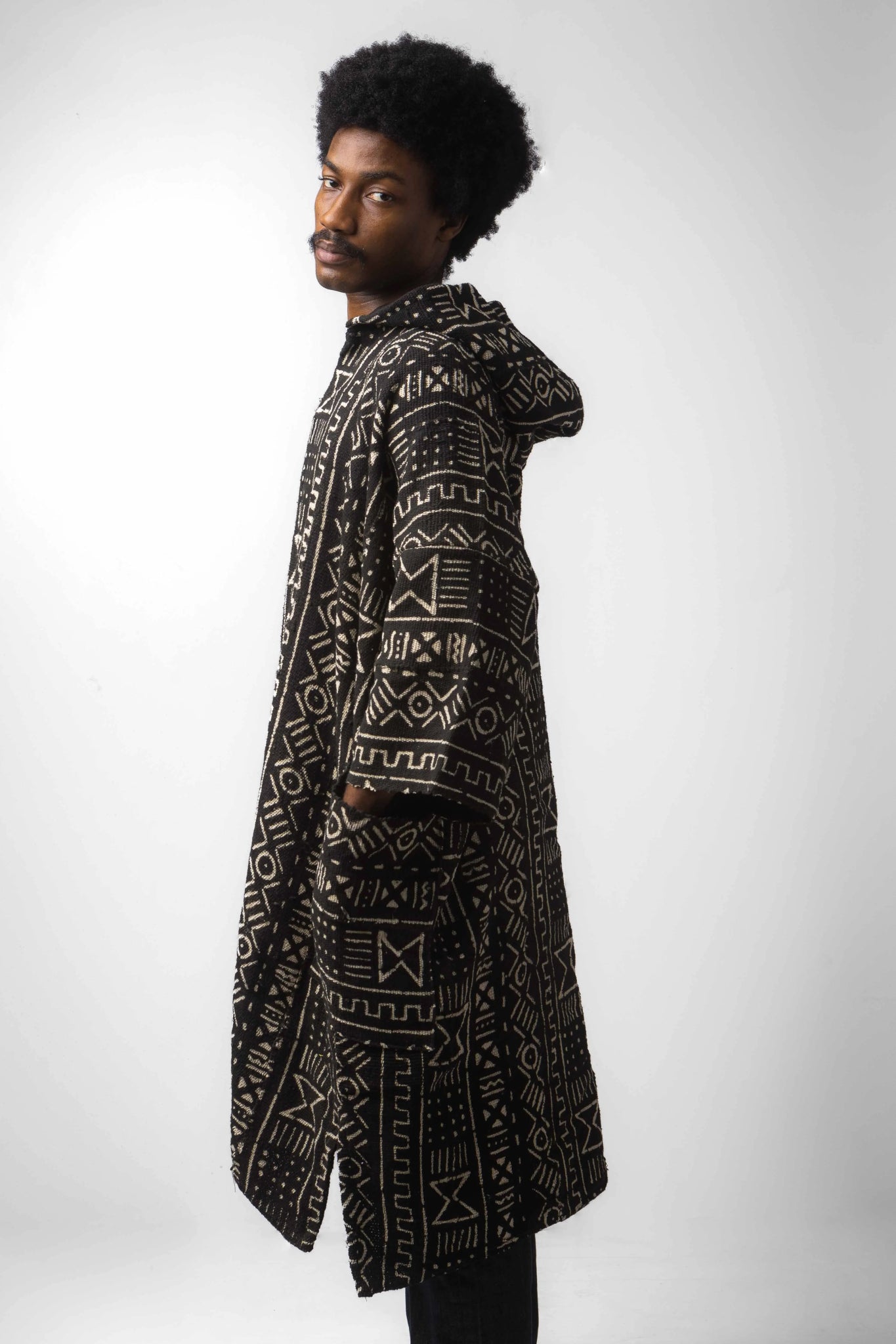 Hellz Angel Hooded Bogolan Cloak (Pre - Order)#african_fabric_ghana#