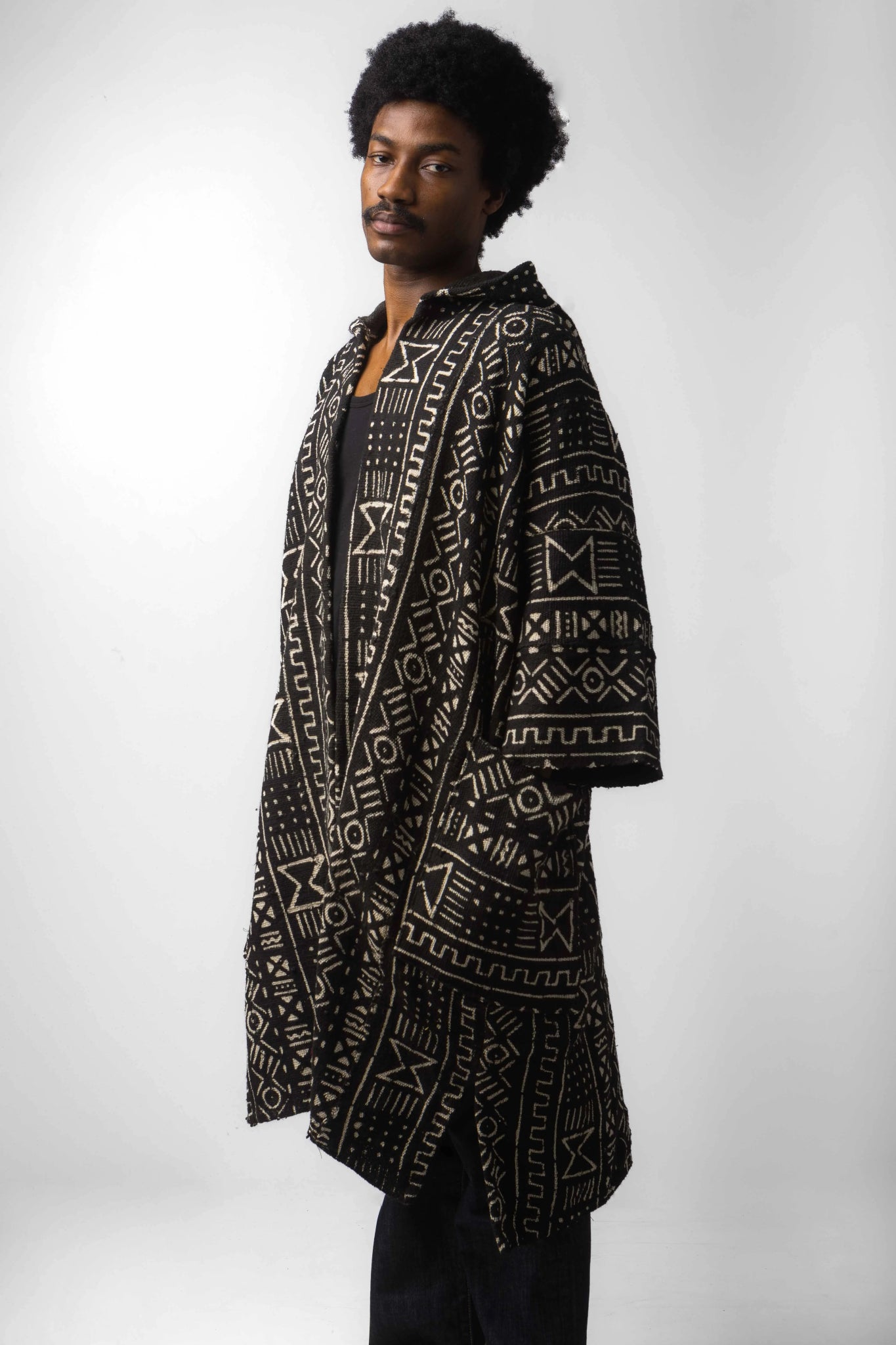 Hellz Angel Hooded Bogolan Cloak (Pre - Order)#african_fabric_ghana#