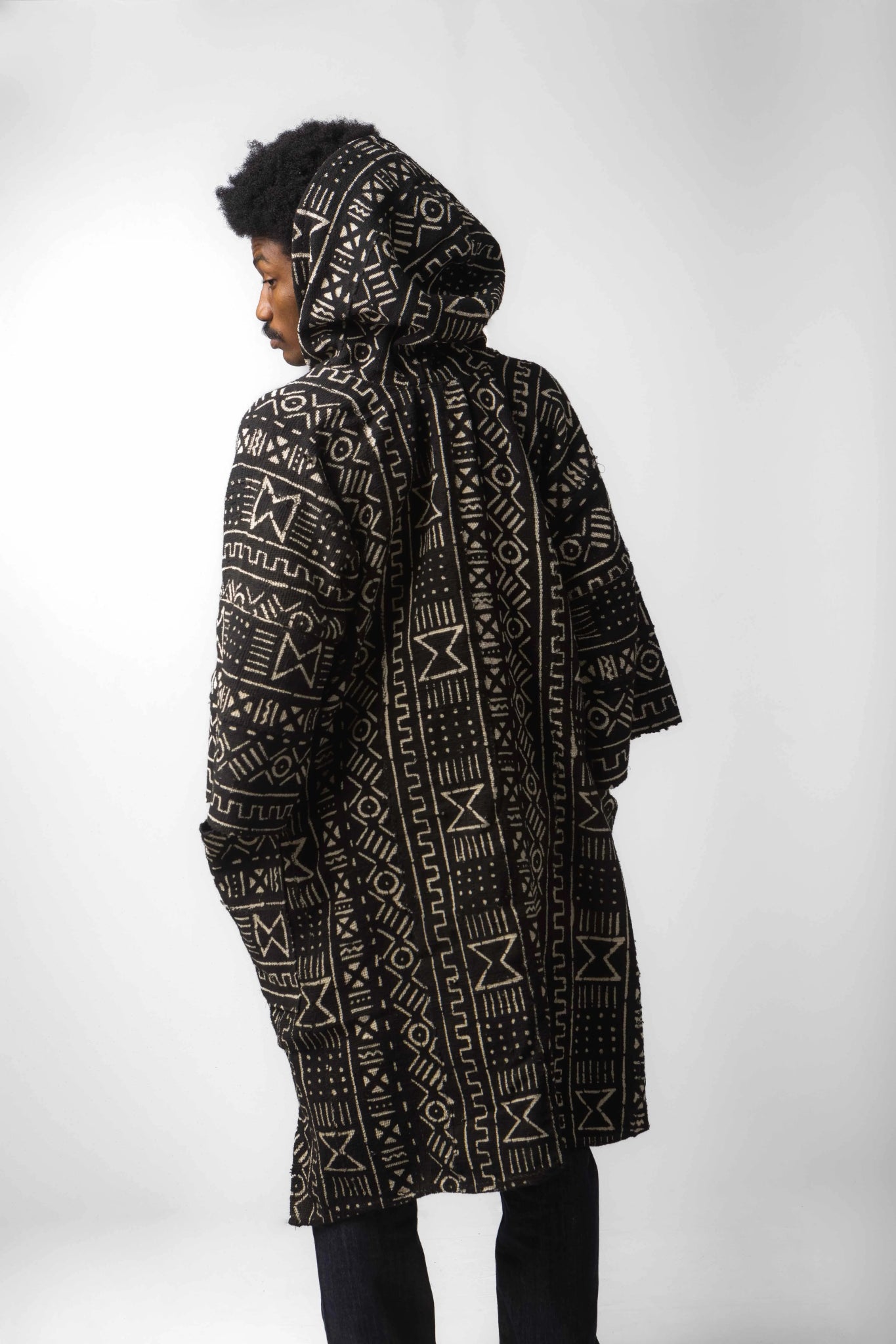 Hellz Angel Hooded Bogolan Cloak (Pre - Order)#african_fabric_ghana#