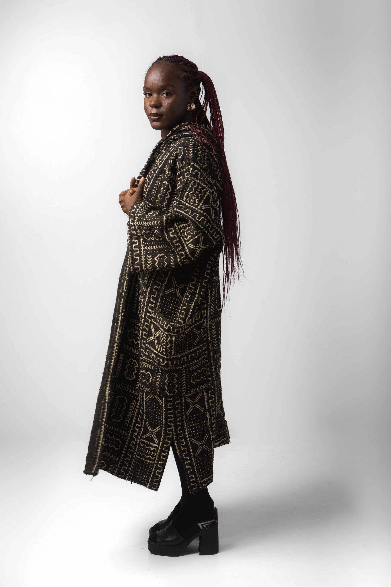 Ice T Hooded Bogolan Cloak (Pre - Order)#african_fabric_ghana#