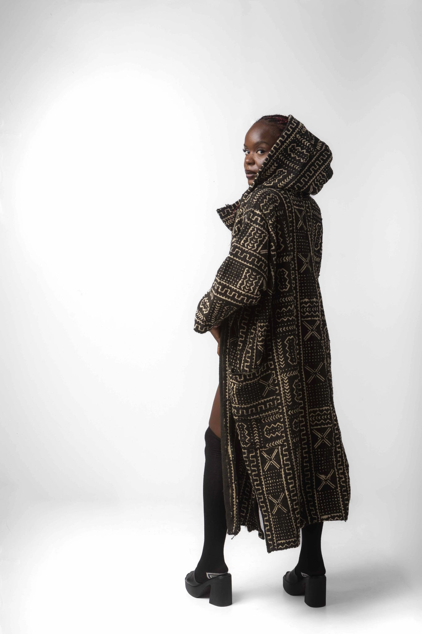 Ice T Hooded Bogolan Cloak (Pre - Order)#african_fabric_ghana#