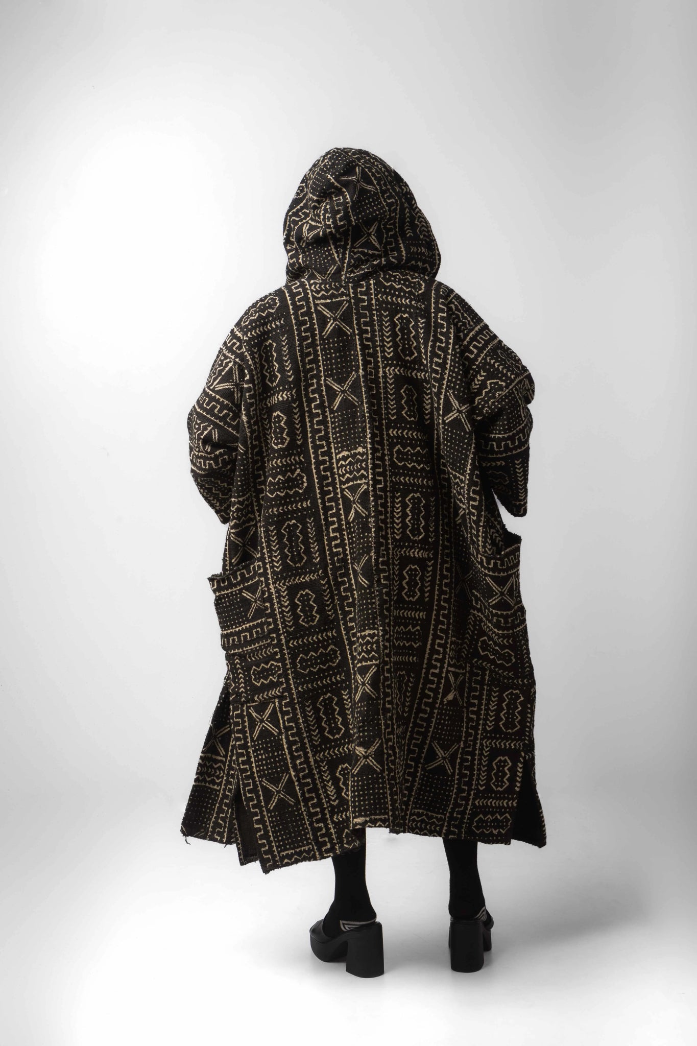 Ice T Hooded Bogolan Cloak (Pre - Order)#african_fabric_ghana#