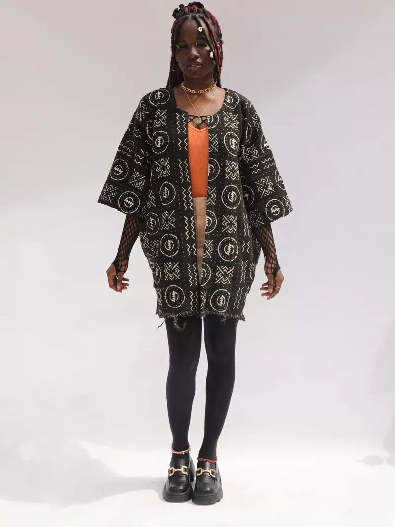 I'm Happy Bogolan Cloak (Pre - Order)#african_fabric_ghana#