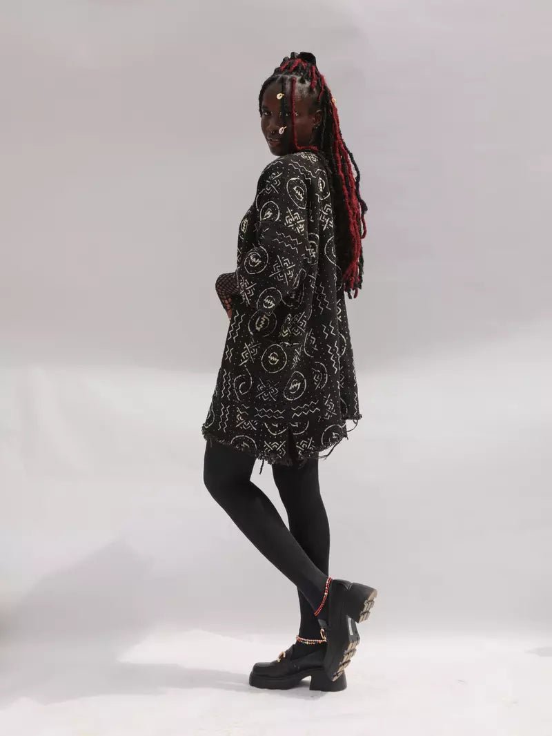 I'm Happy Bogolan Cloak (Pre - Order)#african_fabric_ghana#