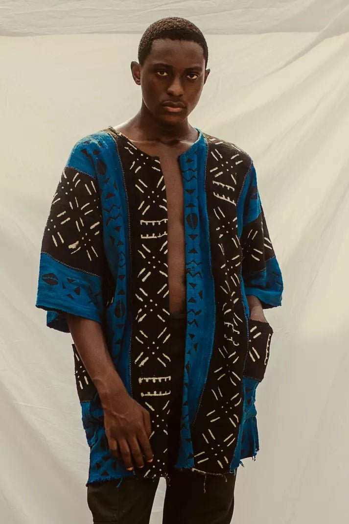 Just Close Your Eyes Bogolan Cloak (Pre - Order)#african_fabric_ghana#