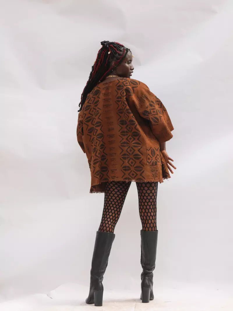 Kube Toffee Bogolan Cloak#african_fabric_ghana#