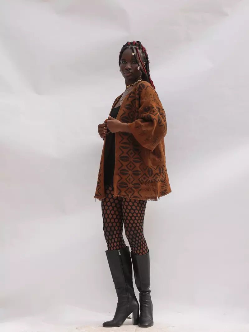 Kube Toffee Bogolan Cloak#african_fabric_ghana#