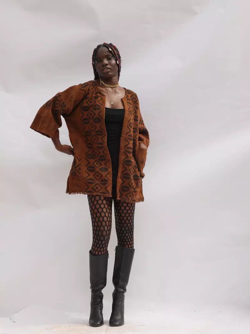 Kube Toffee Bogolan Cloak#african_fabric_ghana#