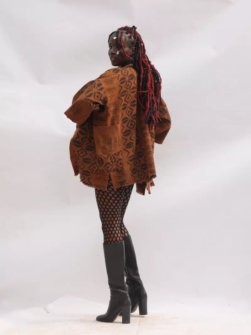 Kube Toffee Bogolan Cloak#african_fabric_ghana#