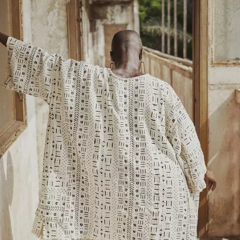 Laughing Buddha Bogolan Cloak (Pre - Order)#african_fabric_ghana#