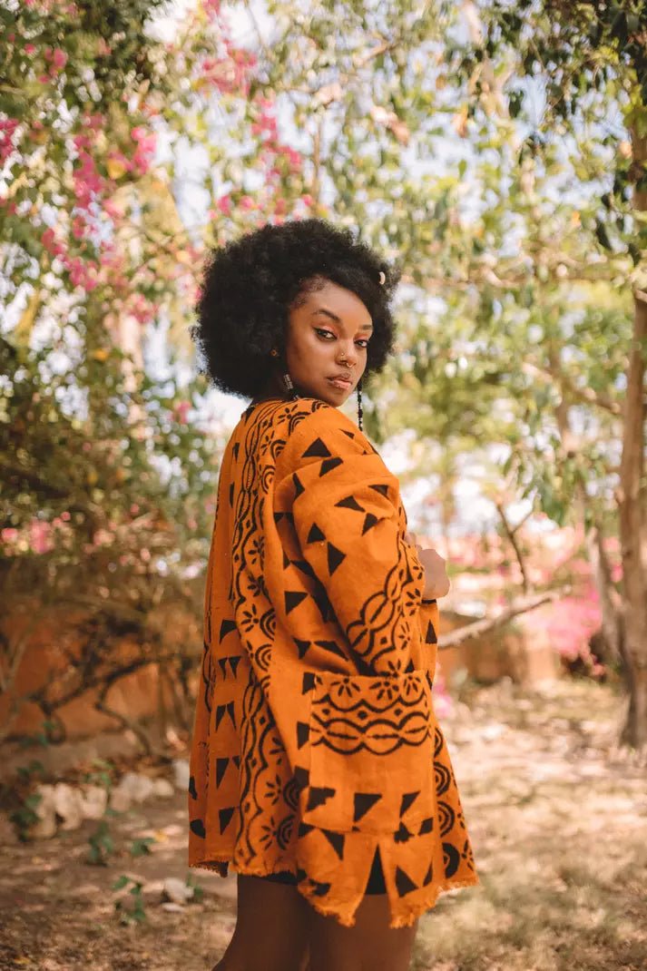 Leo Rising Bogolan cloak#african_fabric_ghana#