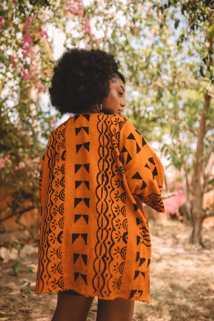 Leo Rising Bogolan cloak#african_fabric_ghana#