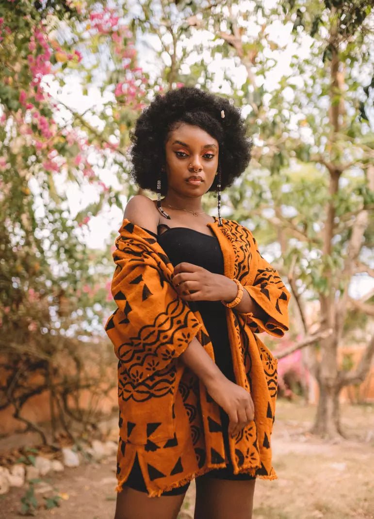Leo Rising Bogolan cloak#african_fabric_ghana#