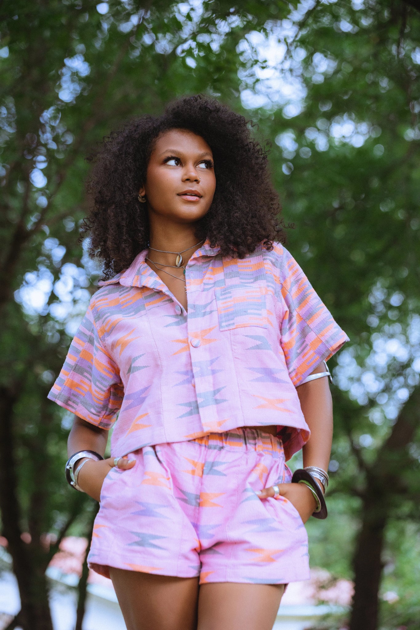Lilac Dreams Femme Shorts#african_fabric_ghana#