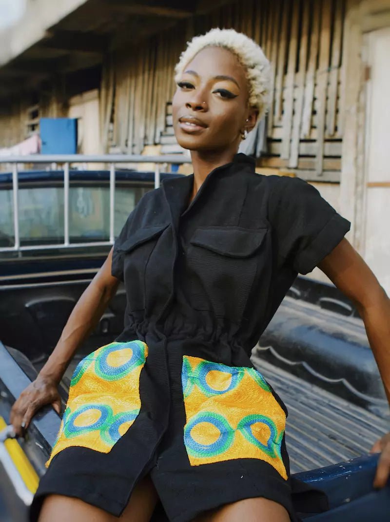 Mars Cinched - Waist Dress#african_fabric_ghana#