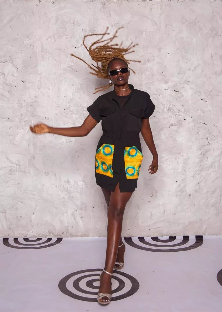 Mars Cinched - Waist Dress#african_fabric_ghana#