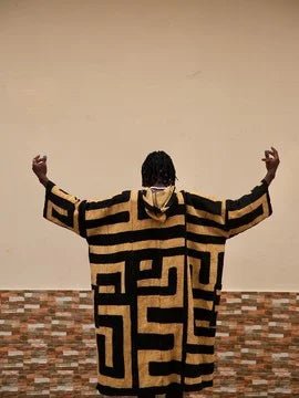 Maze Hooded Bogolan Cloak#african_fabric_ghana#
