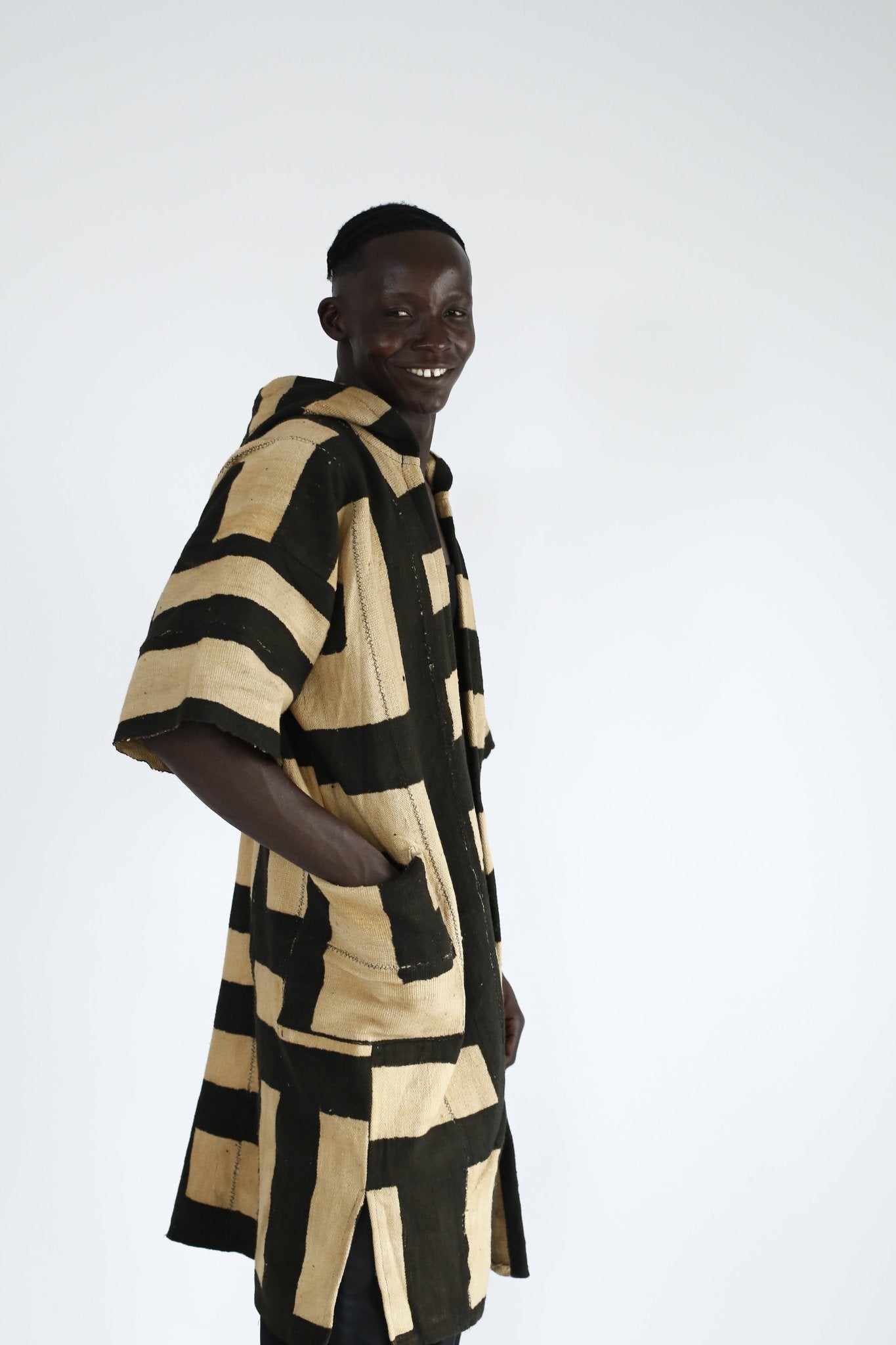 Maze Hooded Bogolan Cloak#african_fabric_ghana#