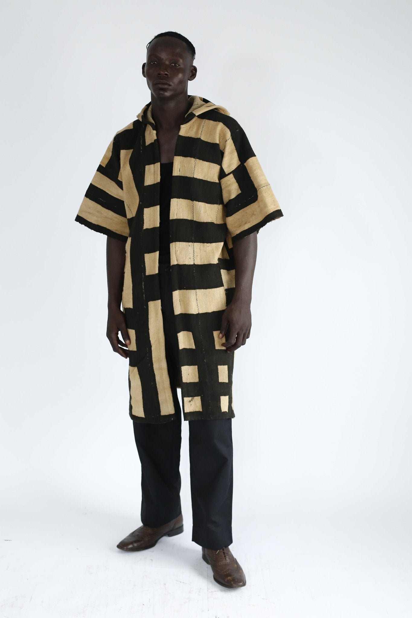 Maze Hooded Bogolan Cloak#african_fabric_ghana#