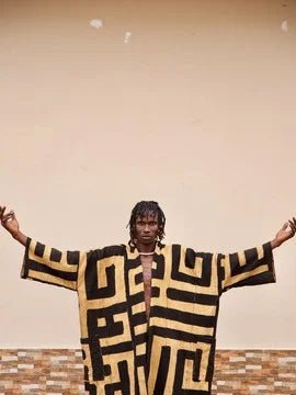 Maze Hooded Bogolan Cloak#african_fabric_ghana#