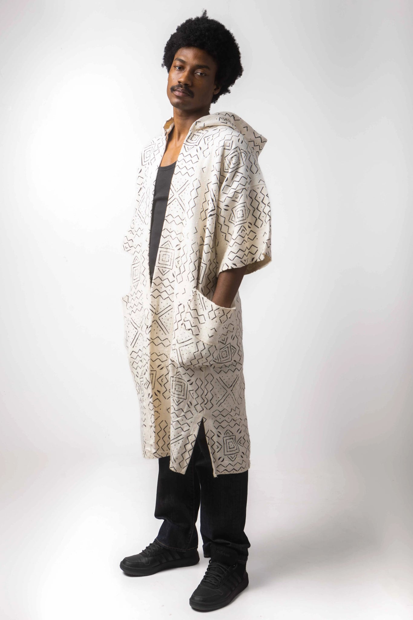 Oh darling hooded bogolan cloak#african_fabric_ghana#