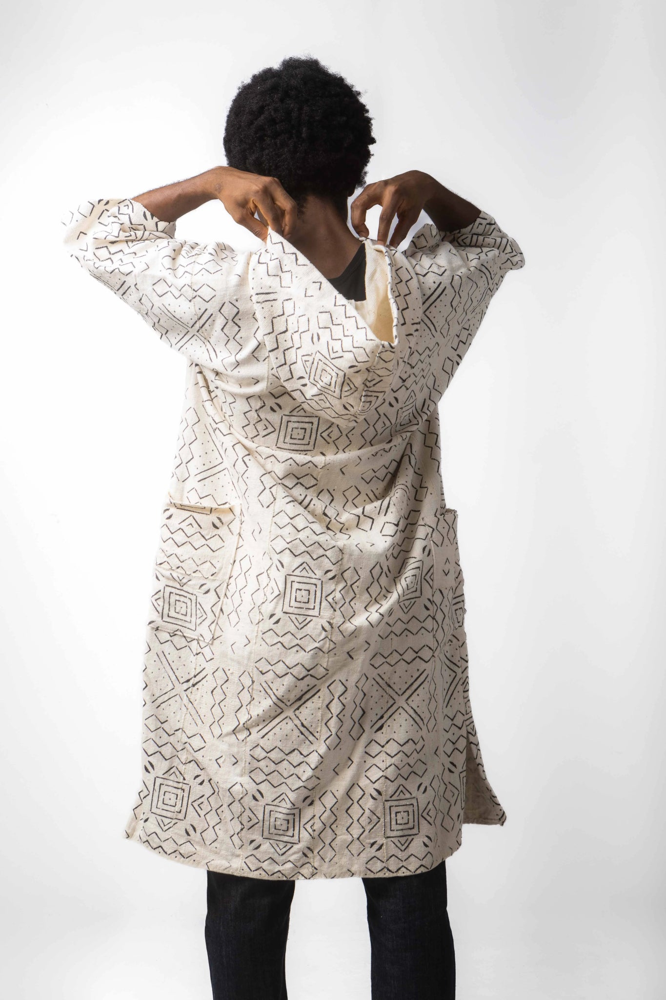 Oh darling hooded bogolan cloak#african_fabric_ghana#
