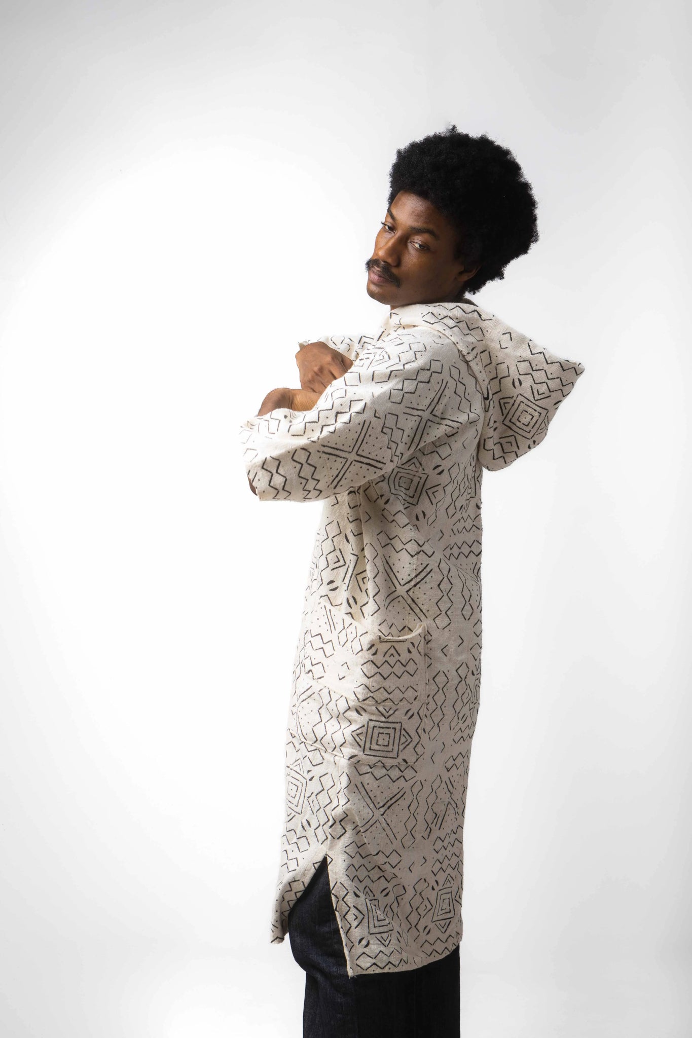 Oh darling hooded bogolan cloak#african_fabric_ghana#