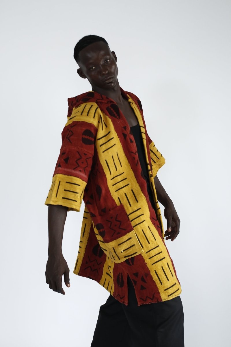 Oh Sunshine Hooded Bogolan Cloak#african_fabric_ghana#